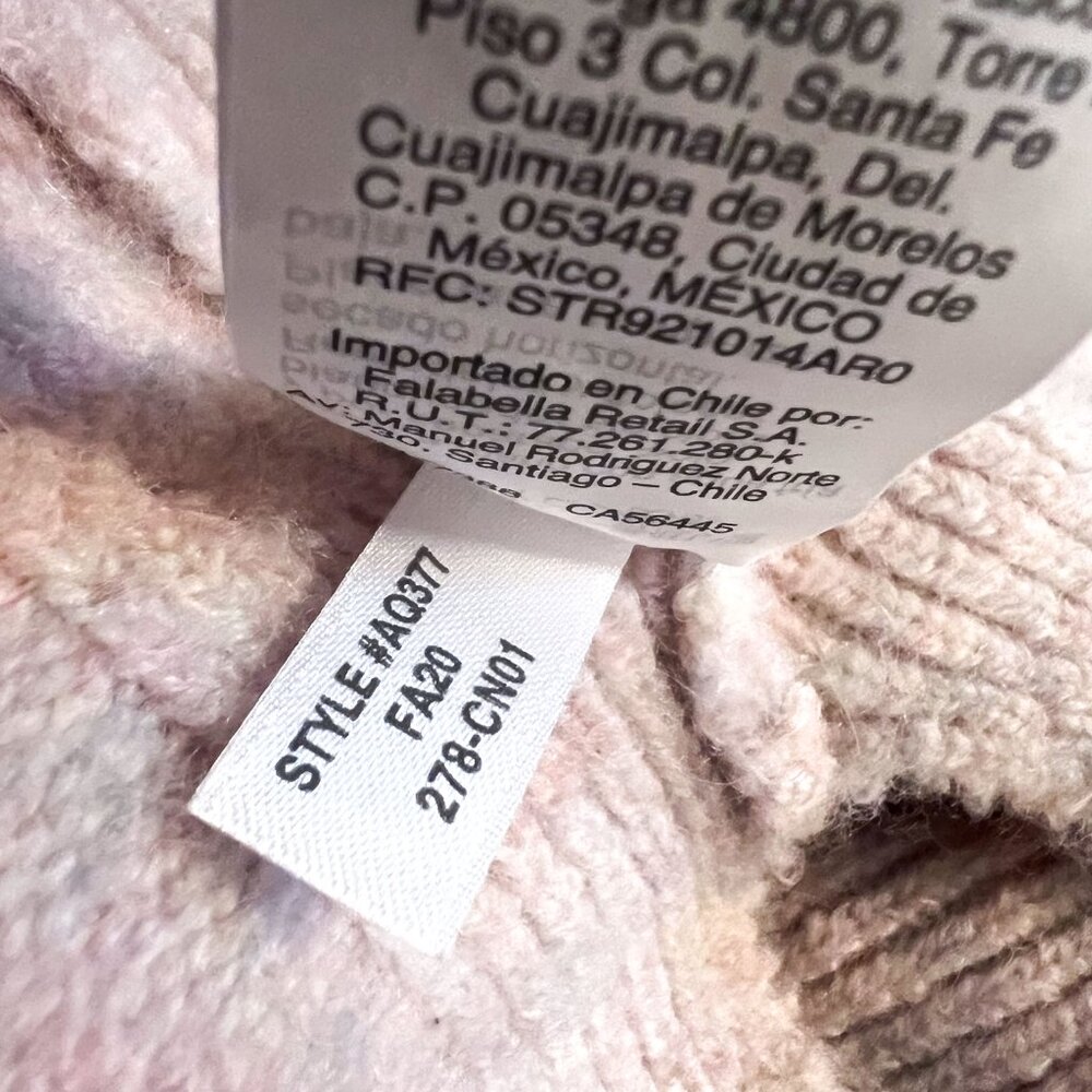 J. Crew Ivory Rainbow Mauve Supersoft Yarn Cropped Cardigan Sweater Small - Picture 9 of 9